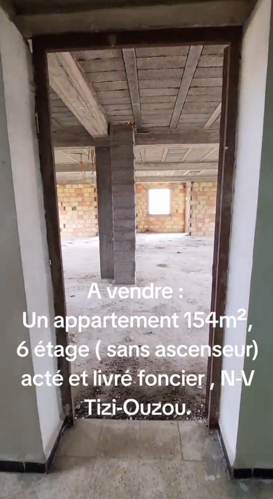 appartement 154m2 en semi fini,